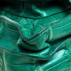 Proenza Schouler Green Crocodile Large PS1 Top Handle Bag