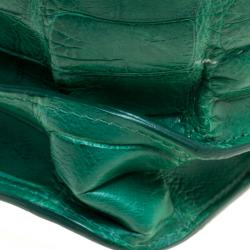 Proenza Schouler Green Crocodile Large PS1 Top Handle Bag
