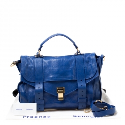 Proenza Schouler Royal Blue Leather Medium PS1 Top Handle Bag