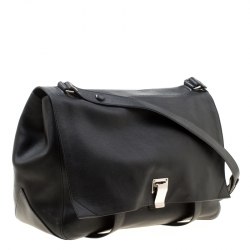 Pre Owned Proenza Schouler Black Leather Ps Courier Shoulder Bag