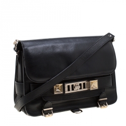 Pre Owned Proenza Schouler Black Leather Mini PS11 Crossbody Bag