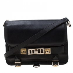 Pre Owned Proenza Schouler Black Leather Mini PS11 Crossbody Bag