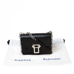 Pre Owned Proenza Black Leather Mini PS1 Mini Indigo Crossbody Bag