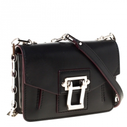 Pre Owned Proenza Black Leather Mini PS1 Mini Indigo Crossbody Bag