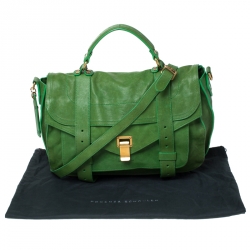 Pre Owned Proenza Schouler Emerald Leather Large PS1 Top Handle Bag