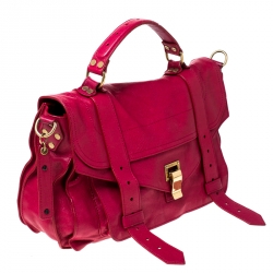 Proenza Schouler Magenta Leather Large PS1 Top Handle Bag