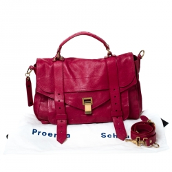 Proenza Schouler Magenta Leather Large PS1 Top Handle Bag
