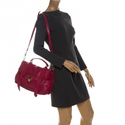 Proenza Schouler Magenta Leather Large PS1 Top Handle Bag