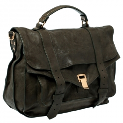  Proenza Schouler Olive Green Leather Medium PS1 Top Handle Bag 