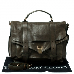  Proenza Schouler Olive Green Leather Medium PS1 Top Handle Bag 