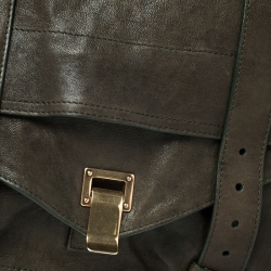 Proenza Schouler Olive Green Leather Medium PS1 Top Handle Bag 