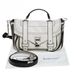 Pre Owned Proenza Schouler Cream Leather PS1 Top Handle Bag