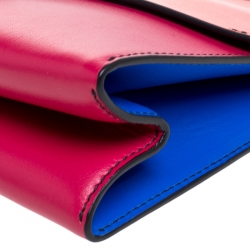 Pre Owned Proenza Schouler Tricolor Leather Medium Curl Clutch