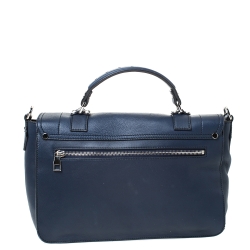 Proenza Schouler Navy Blue Leather Large PS1 Top Handle Bag