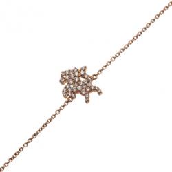 Qeelin Petite Horse Diamond 18K Rose Gold Bracelet 18CM