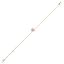Qeelin Petite Horse Diamond 18K Rose Gold Bracelet 18CM