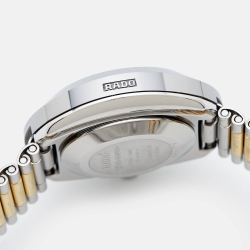 Rado Yellow Dial Tungsten Carbide Two-Tone Stainless Steel Diamond Diastar R12403633 Women's Wristwatch 27 mm