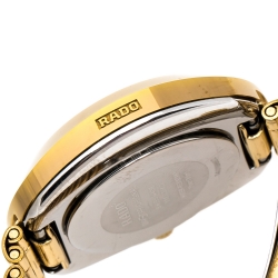 Pre Owned Rado Yellow Gold Tone Carbon Carbide Stainless Steel Diastar R12306303 Women's Wristwatch 27 mm