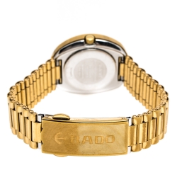 Pre Owned Rado Yellow Gold Tone Carbon Carbide Stainless Steel Diastar R12306303 Women's Wristwatch 27 mm