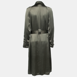مملوكة مسبقًا Ralph Lauren Collection Olive Green Silk Belted Shirt Dress M