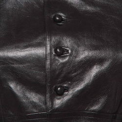 Pre Owned Ralph Lauren Collection Black Leather Peplum Style Jacket M