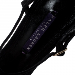 Pre Owned Ralph Lauren Collection Black Suede Sandals Size 38