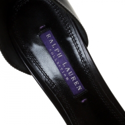 Pre Owned Ralph Lauren Black Leather D'Orsay Peep Toe Pumps Size 38