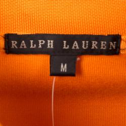 مملوكة مسبقًا فستان بولو رالف لورين مطرز شعار برتقالي M