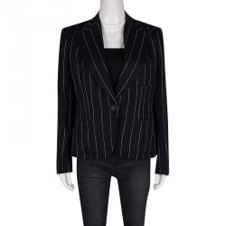 Pre Owned Ralph Lauren Navy Blue Striped Blazer L