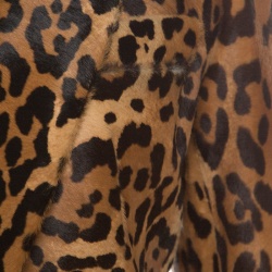 Pre Owned Ralph Lauren Brown Calf Hair Leopard Print Selma Blazer M