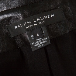 Pre Owned Ralph Lauren Brown Calf Hair Leopard Print Selma Blazer M