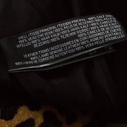 Pre Owned Ralph Lauren Brown Calf Hair Leopard Print Selma Blazer M