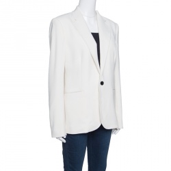 Pre Owned Ralph Lauren Off White Wool Portia Blazer L