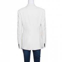 Pre Owned Ralph Lauren Off White Wool Portia Blazer L