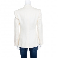 Pre Owned Ralph Lauren Cream Linen Silk Lined Leander Blazer S