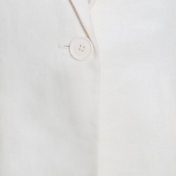 Pre Owned Ralph Lauren Cream Linen Silk Lined Leander Blazer S