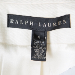 Pre Owned Ralph Lauren Cream Linen Silk Lined Leander Blazer S