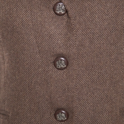 Pre Owned Ralph Lauren Brown Cashmere Logo Button Detail Dalphine Blazer S