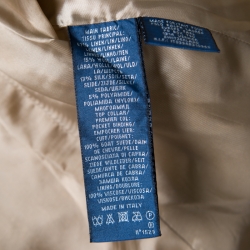 Pre Owned Ralph Lauren Brown Textured Suede Trim Detail Eugenia Riding Blazer S