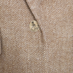 Pre Owned Ralph Lauren Brown Textured Suede Trim Detail Eugenia Riding Blazer S