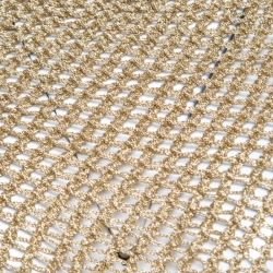 Pre Owned Ralph Lauren Gold Chunky Loose Hand Knit Asymmetric Cape L