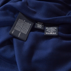 Pre Owned Ralph Lauren Navy Blue Stretch Knit Sleeveless Belted Sheath Dress M