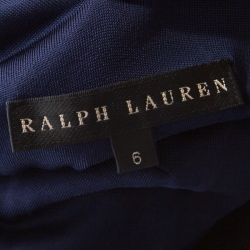 Pre Owned Ralph Lauren Navy Blue Stretch Knit Sleeveless Belted Sheath Dress M