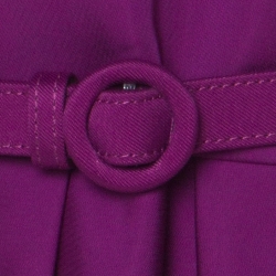 Pre Owned Ralph Lauren Berry Purple Sateen Pleated Cadence Sleeveless Dress S