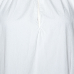 Pre Owned Ralph Lauren White Cotton Balloon Sleeve Oversized Blouse M