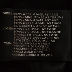 Pre Owned Ralph Lauren Black Wool Leather Trim Dalphine Jacket M