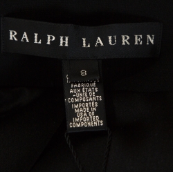 Pre Owned Ralph Lauren Black Wool Leather Trim Dalphine Jacket M