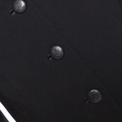 Pre Owned Ralph Lauren Black Wool Leather Trim Dalphine Jacket M