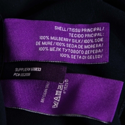 Pre Owned Ralph Lauren Navy Blue Silk Pleat Detailed Maxi Skirt M