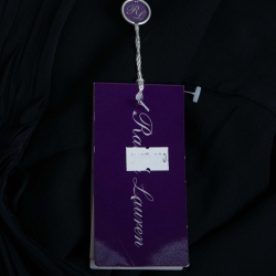 Pre Owned Ralph Lauren Navy Blue Silk Pleat Detailed Maxi Skirt M